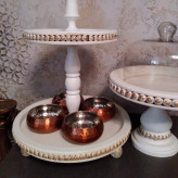 ظرف چوبی پذیرایی (استند چوبی دو طبقه وکیک خوری)