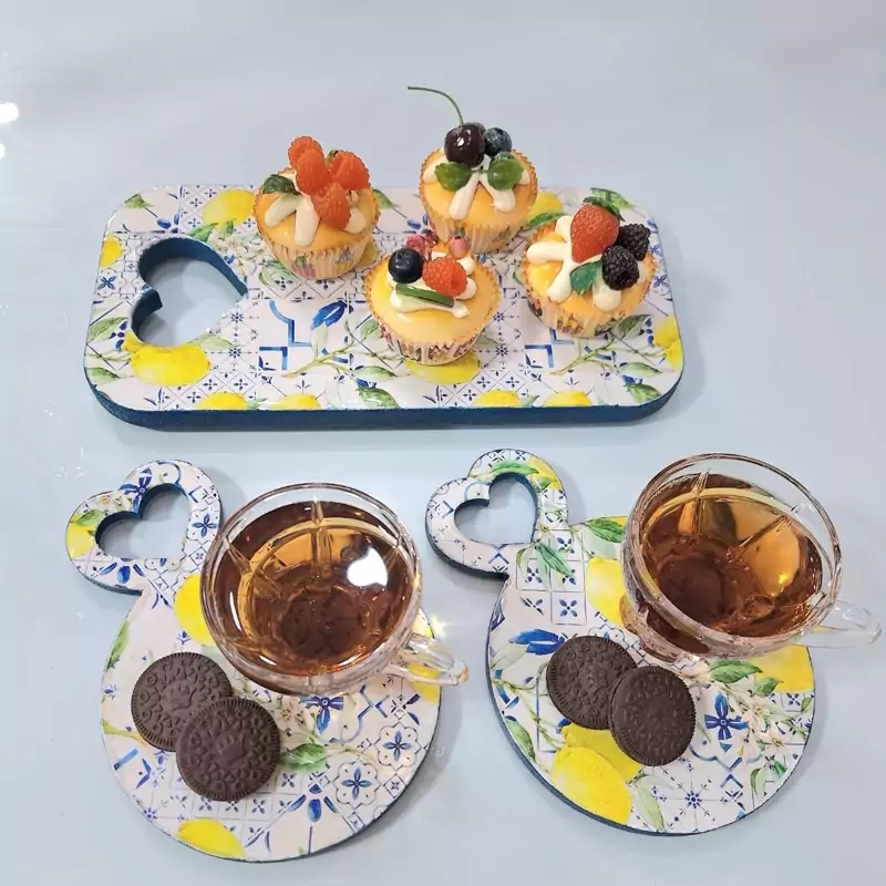 ست تخته سرو و دو عدد جالیوانی زیرلیوانی