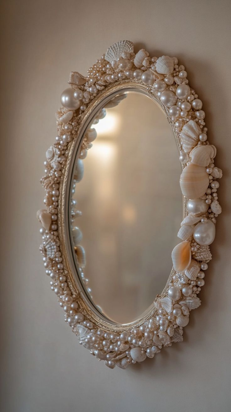 اینه دیواری طرح صدف و مروارید اینه لوکس قطر۶۰