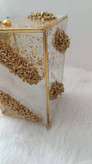 سطل و جا دستمال شیشه ای رزینی لوکس پر کار جهیزیه عروس