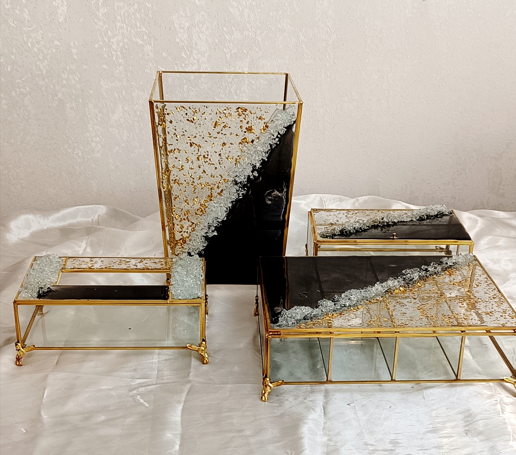 ست چهارتکه شیشه ای رزینی